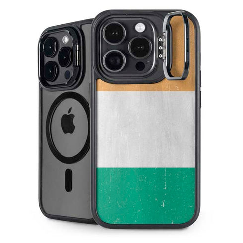 Ivory Coast Flag Distressed iPhone 14 Pro Max Kickstand Case